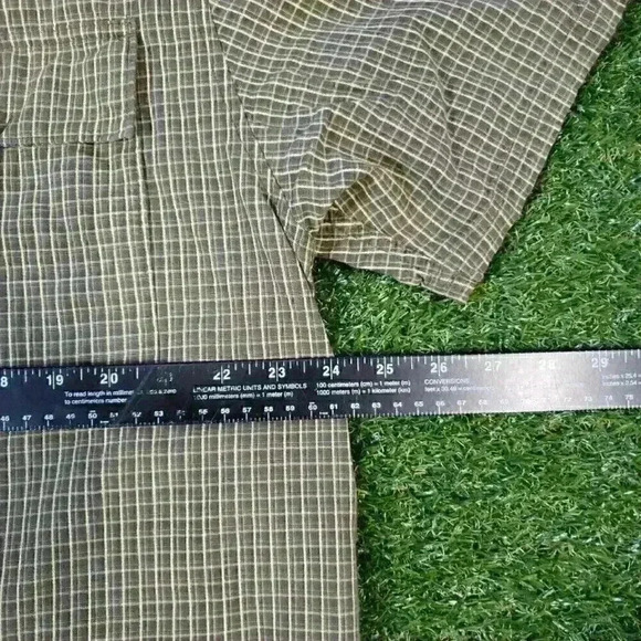 The North Face Plaid Brown Short Sleeve Button Up Mens Shirt XXL Pocket - Picture 7 of 7